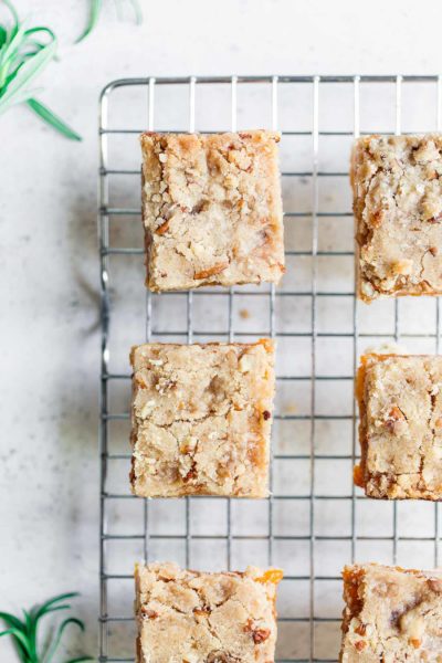 Rosemary Apricot Bars Recipe shot overhead