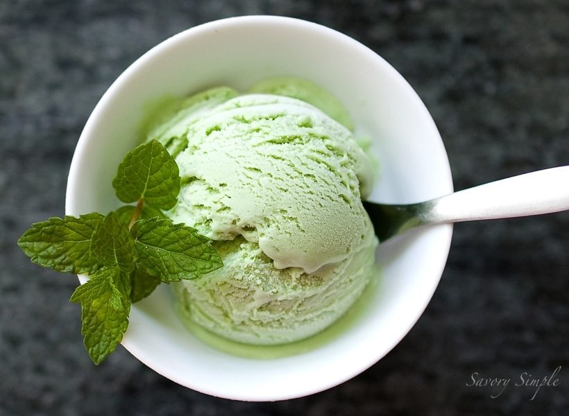 Basil Mint Ice Cream ~ Savory Simple