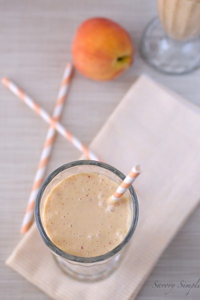 Boozy Peaches and Cream Milkshake ~ Savory Simple