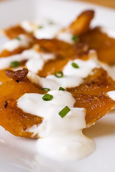 Baked Pumpkin with Garlic Yogurt Sauce ~ Savory Simple