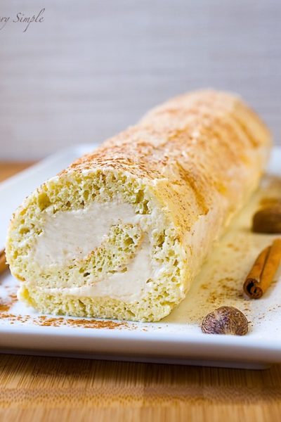 Eggnog Roulade with Rum Buttercream ~ Savory Simple