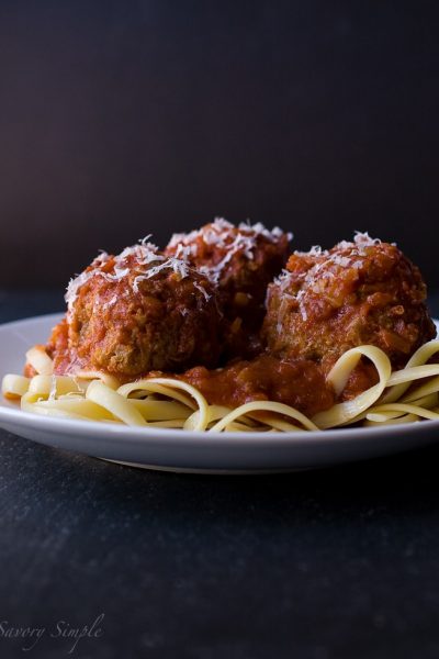 Slow Cooker Meatballs and Marinara ~ Savory Simple
