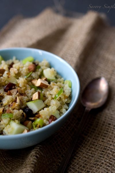 Quinoa, Apple & Almond Salad with Honey Lemon Mint Vinaigrette