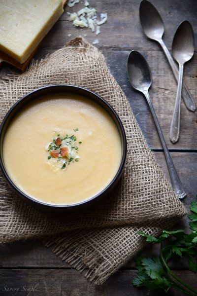 This easy cheesy potato soup recipe is the ultimate comfort food! For an extra treat, you can even go for a loaded potato soup version, using all of your favorite loaded potato fixings!