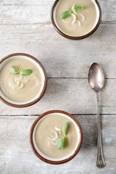 Cream of Shiitake Mushroom and Spring Onion Soup