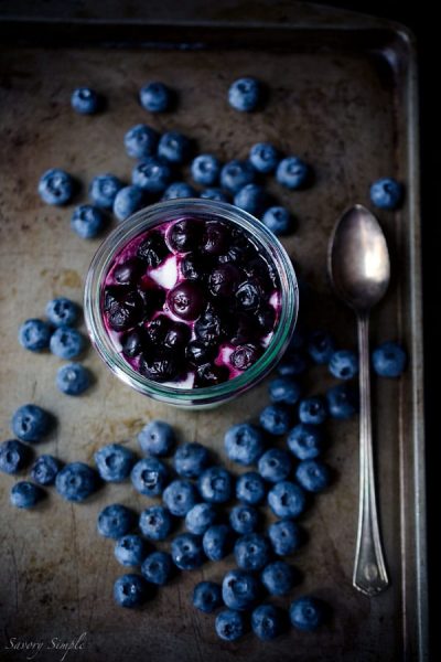 Goat-Cheese-Mousse-with-Roasted-Blueberries