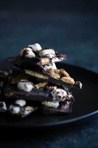Homemade Chocolate Marshmallow S'Mores Bark has only 3 ingredients! It's a fast and easy holiday treat.