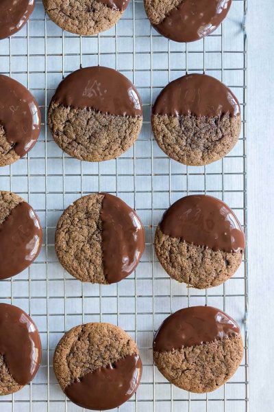 Soft Gingerbread Cookies with Chocolate are perfect for serving at holiday parties or giving away as gifts! They’re just the right balance of soft and chewy.