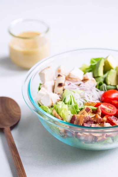 Bacon Avocado Chicken Salad Recipe in a large bowl.