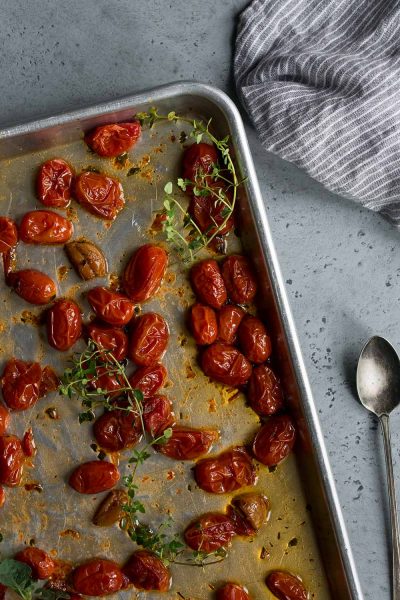 Oven roasted grape tomatoes