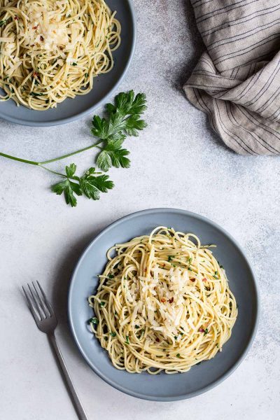 Anchovy Pasta with Garlic and Parsley