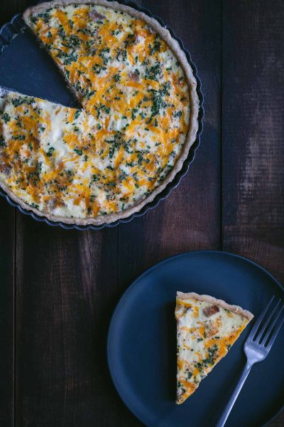 Easy quiche recipe shot from overhead
