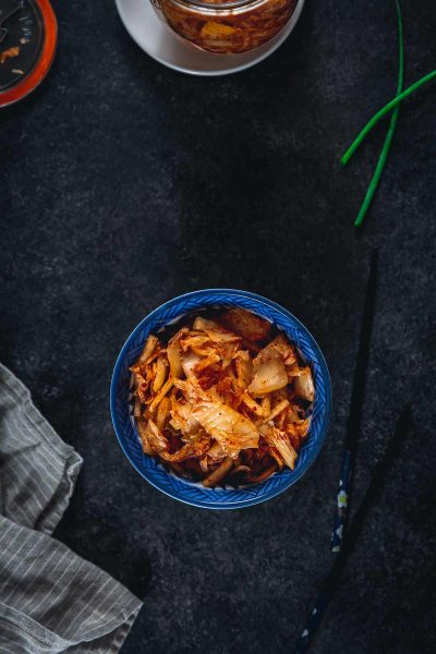 Homemade Kimchi in a bowl