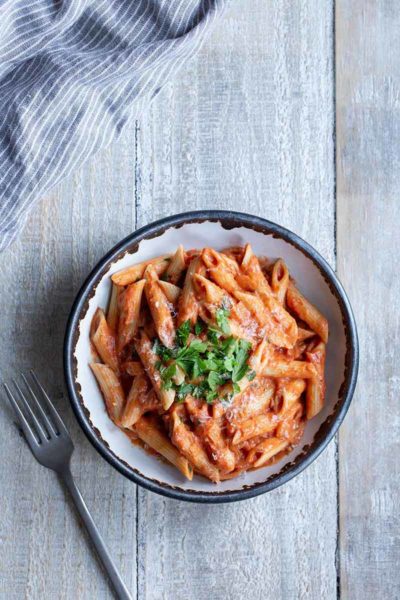 Penne Alla Vodka recipe in a bowl